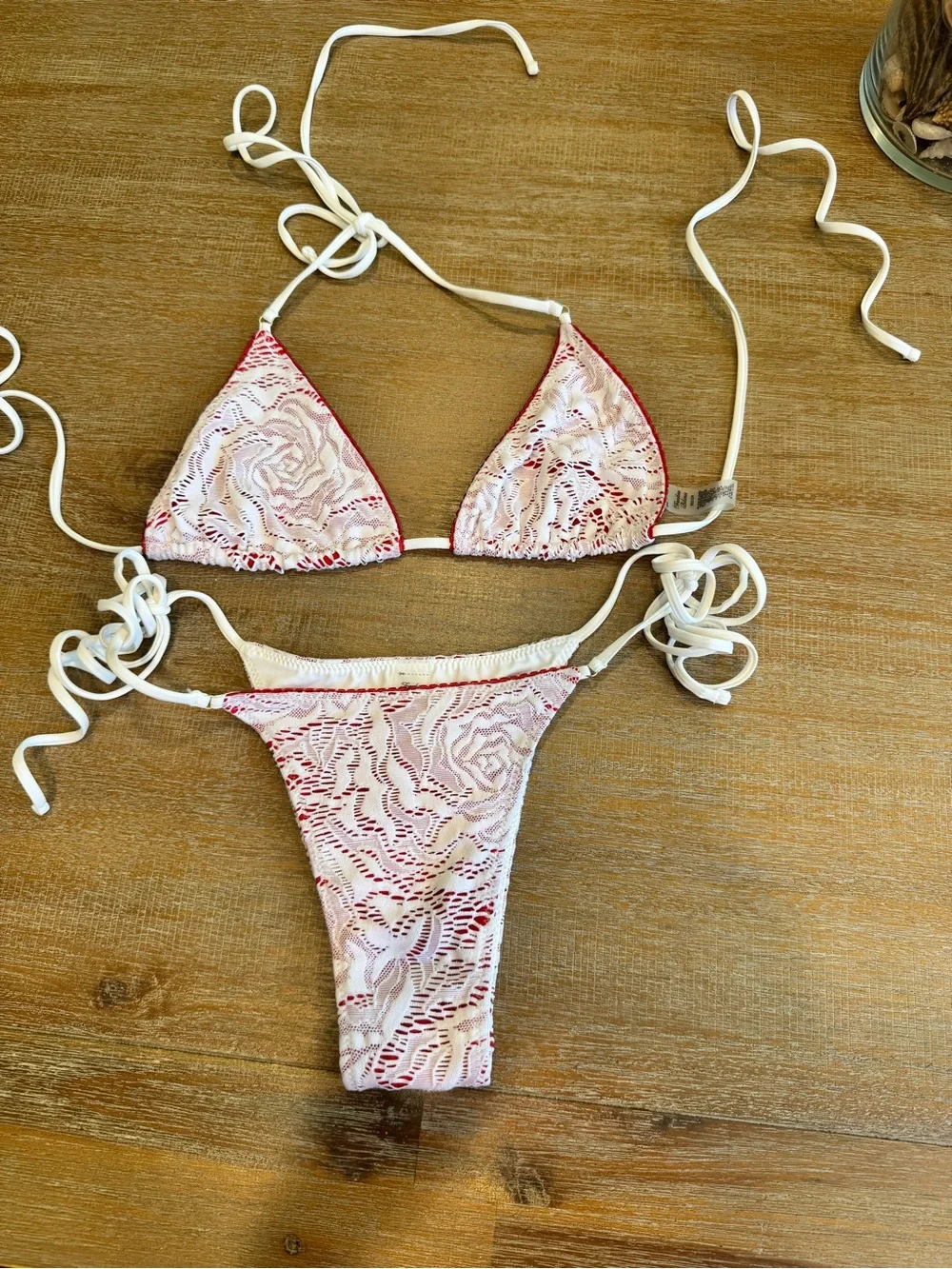 Frankies Bikinis Lace Set in Sweet Bloom